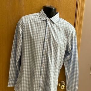 Mizzen & Main light blue check l/s MEDIUM